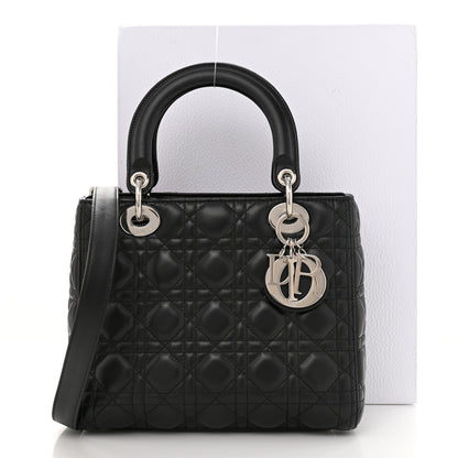Christian Dior Lambskin Cannage Medium Lady Dior Black 11 of 11