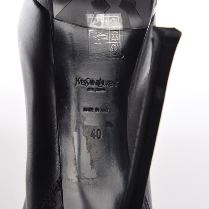 Saint Laurent Calfskin Tribtoo 105 Lace Up Knee High Boots 40 Black 6 of 8