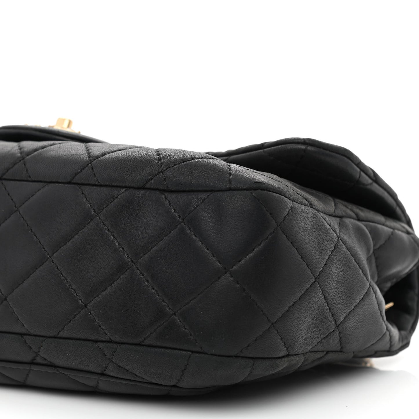 Lambskin Quilted Medium Precious Jewel Single Flap Black