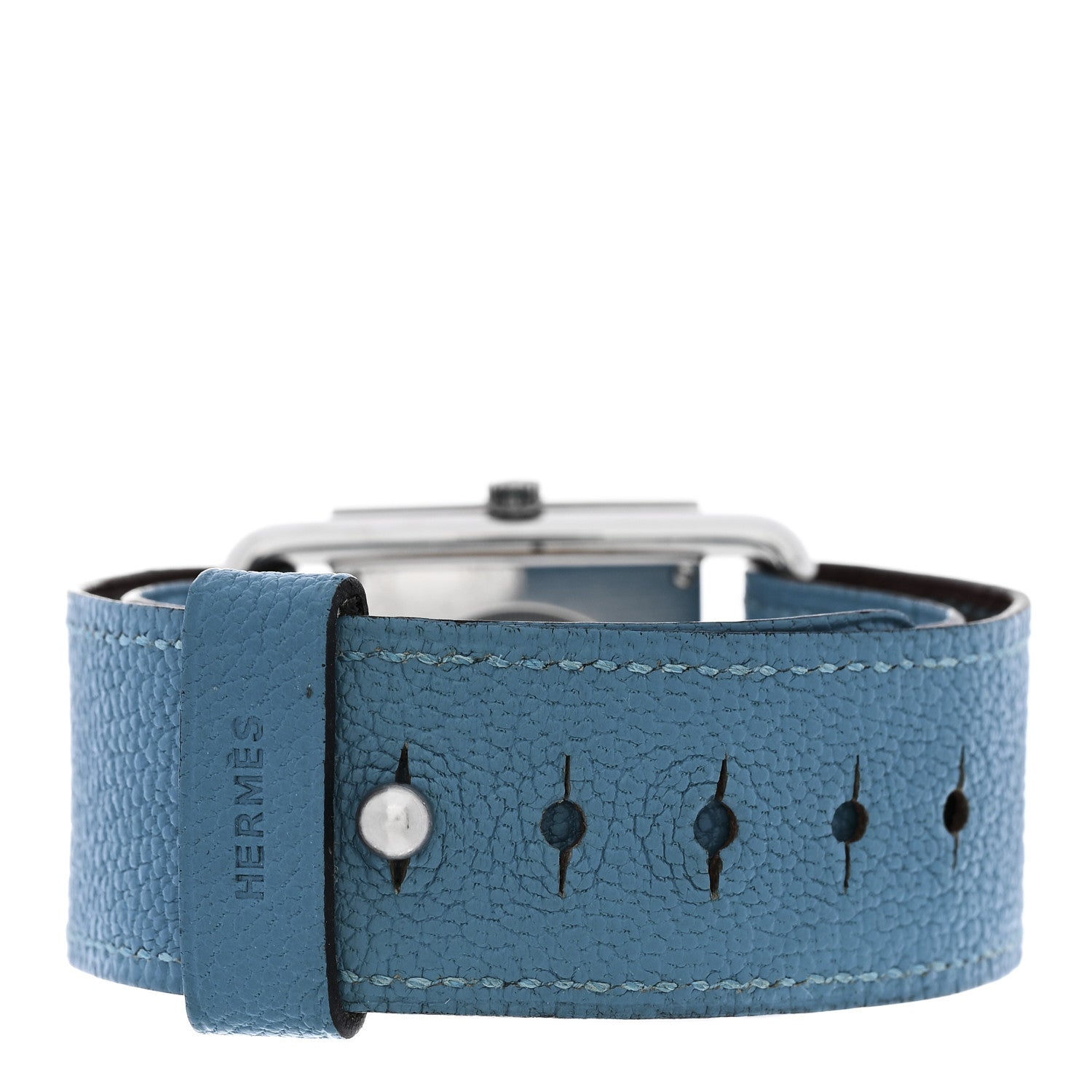Hermes Stainless Steel Chevre Mysore 31mm Barenia Belt Quartz Watch Blue Jean 3 of 5