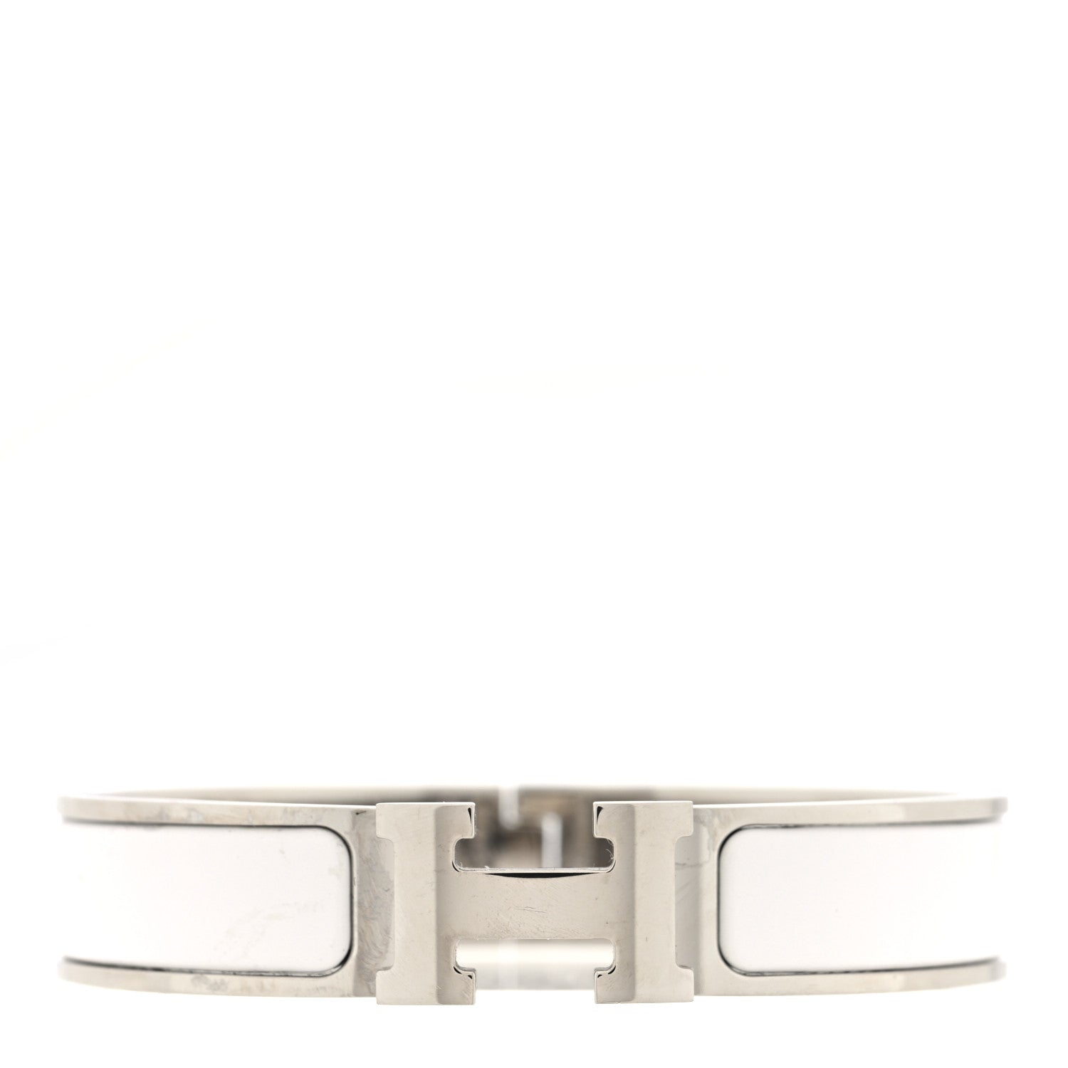 Hermes Enamel Narrow Clic Clac H Bracelet PM White 1 of 5