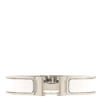 Hermes Enamel Narrow Clic Clac H Bracelet PM White 1 of 5