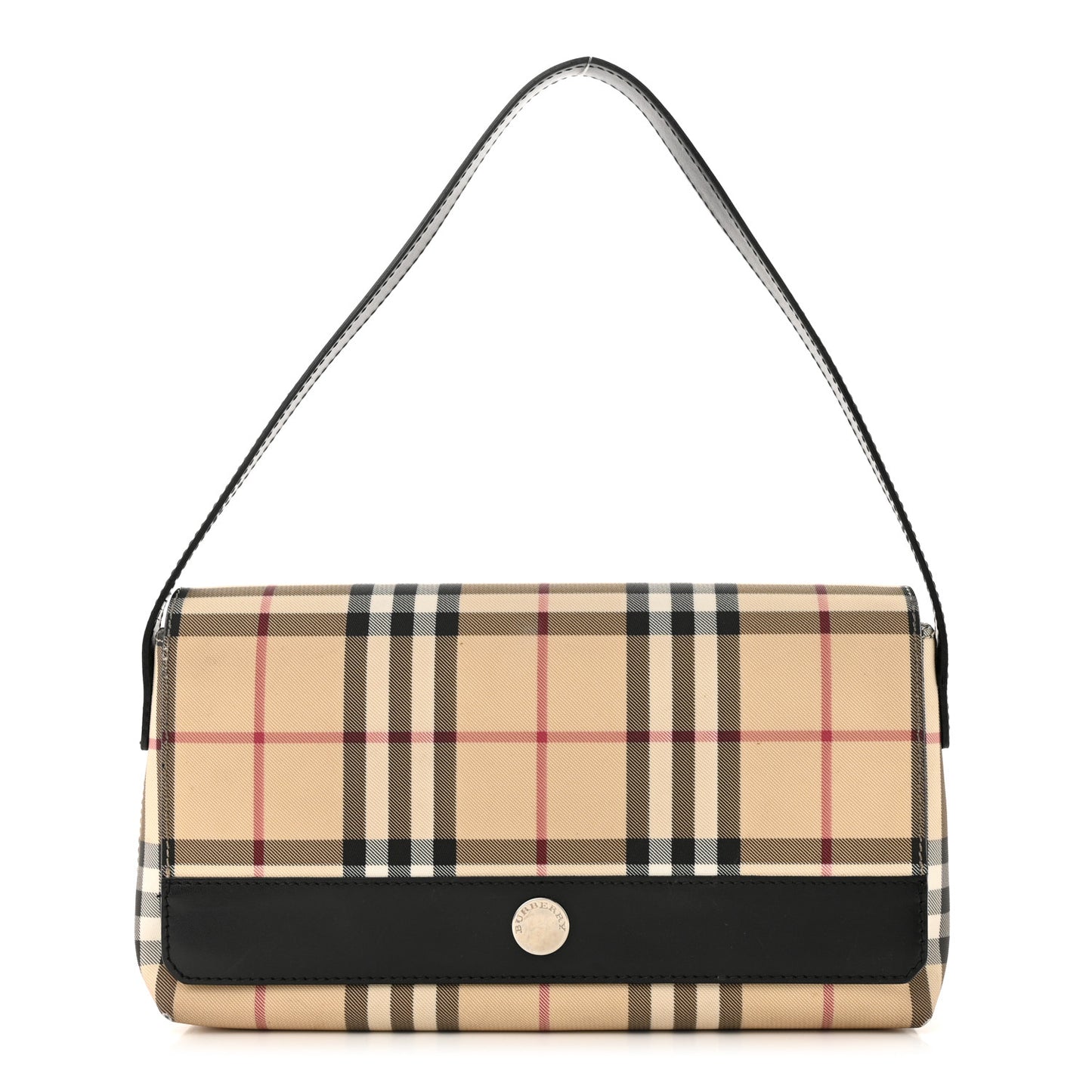 House Check Flap Shoulder Bag Black