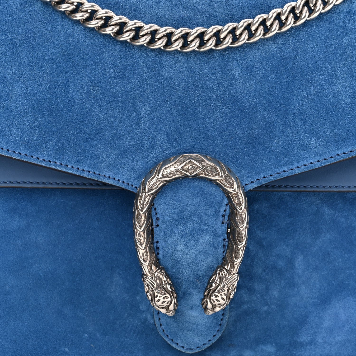 Gucci Suede Medium Dionysus Shoulder Bag Blue 9 of 14