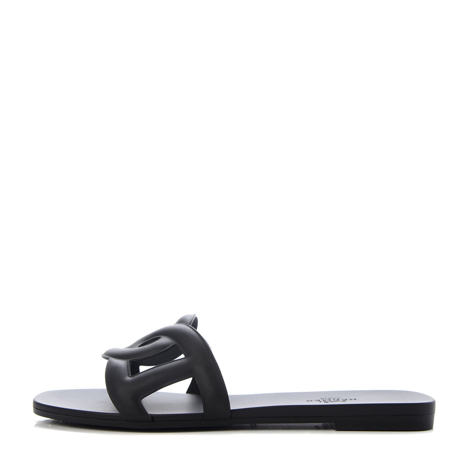 Hermes Rubber Aloha Sandals 37 Black 1 of 9