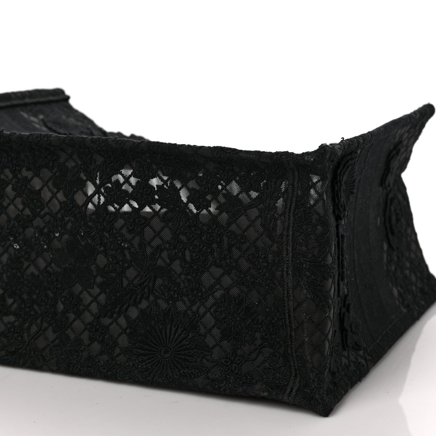 Christian Dior Embroidered 3D Macrame D-Lace Butterfly Medium Book Tote Black Multicolor 9 of 9