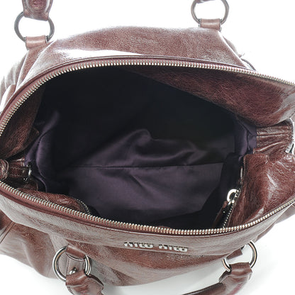 Miu Miu Leather Vitello Lux Bow Bag Brown 5 of 8