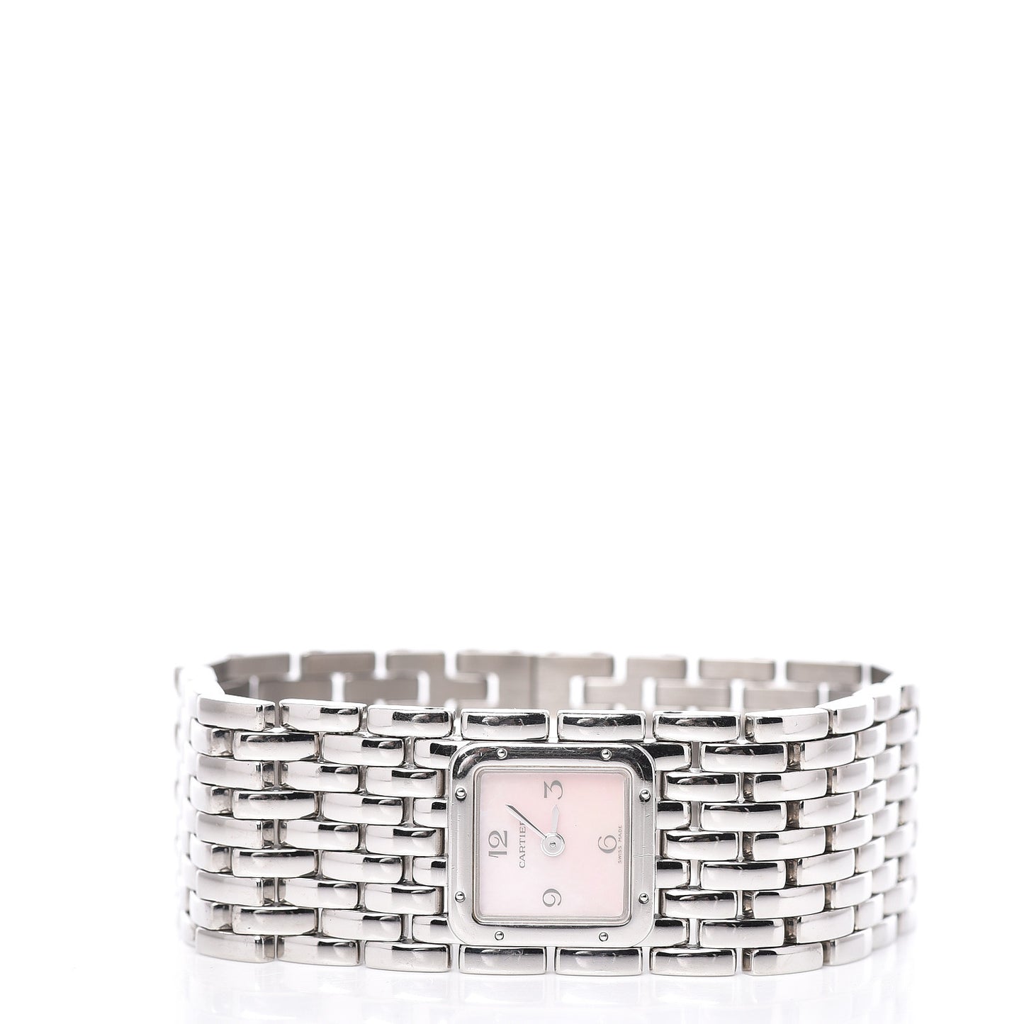 Stainless Steel Pink Mother of Pearl 21mm Panthere Ruban Quartz Watch