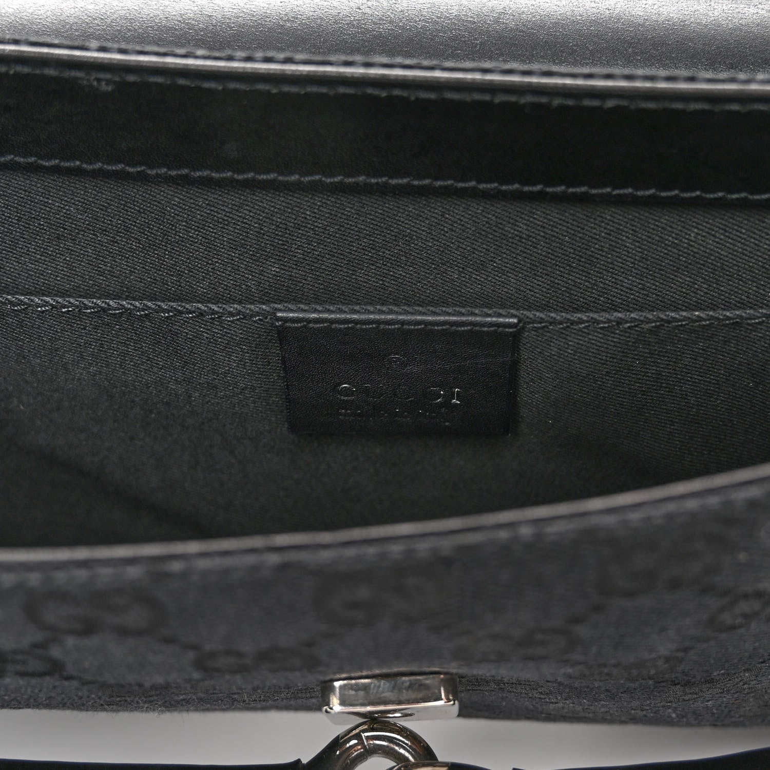 Gucci Monogram Studded Horsebit Clutch Black 6 of 10