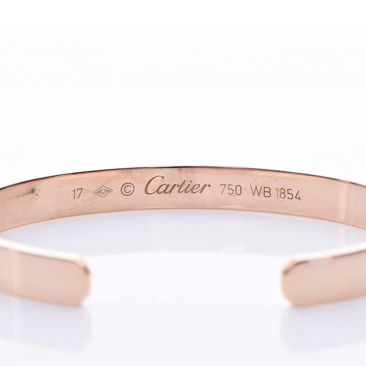 18K Pink Gold LOVE Cuff Bracelet 17