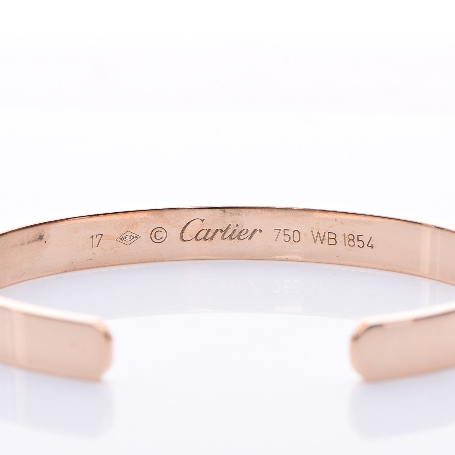 Cartier 18K Pink Gold LOVE Cuff Bracelet 17 4 of 6