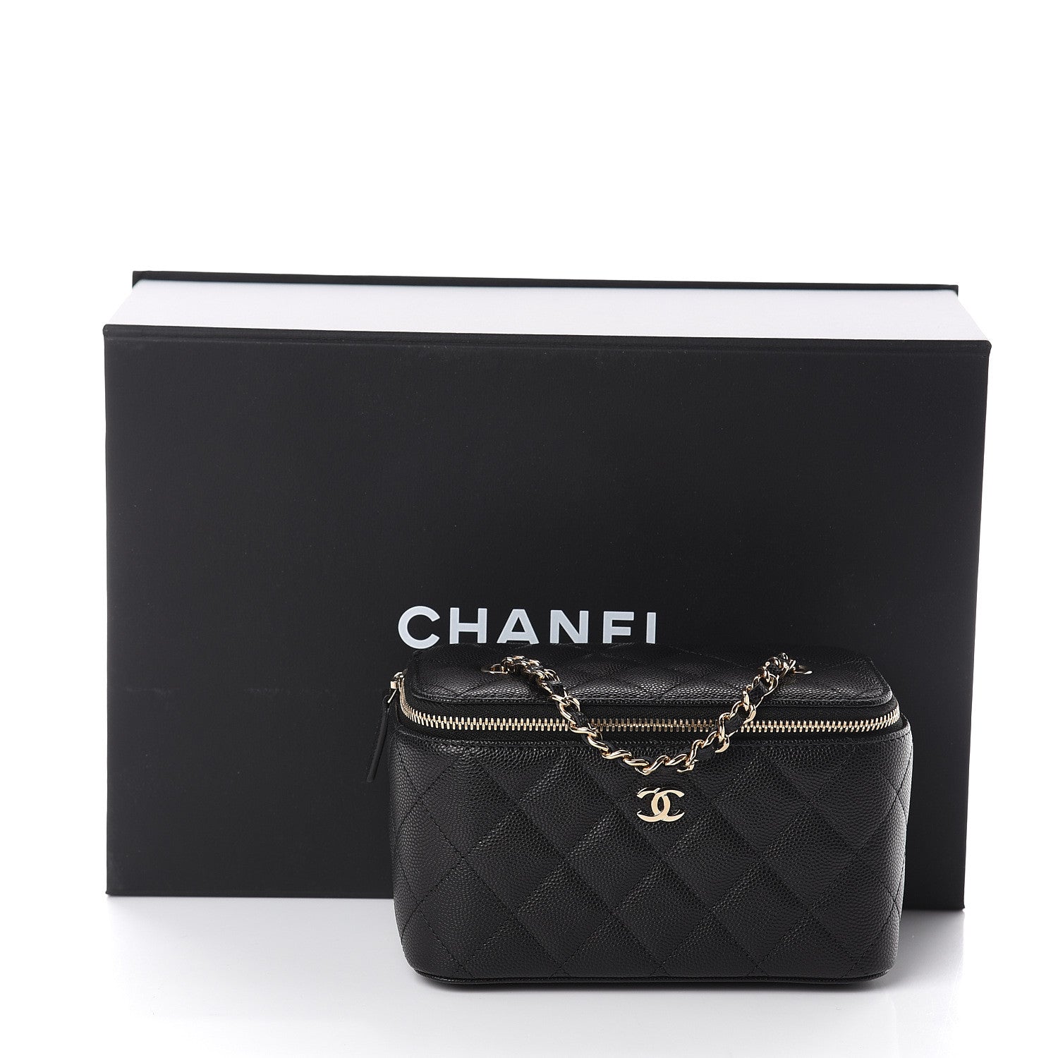 Chanel Caviar Quilted Small Vanity Case With Chain Black 9 of 9