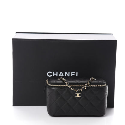 Chanel Caviar Quilted Small Vanity Case With Chain Black 9 of 9