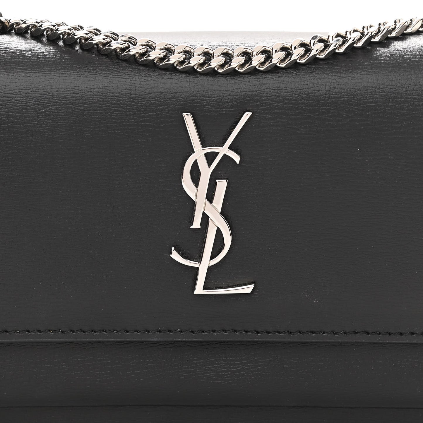 Calfskin Monogram Sunset Chain Wallet Black