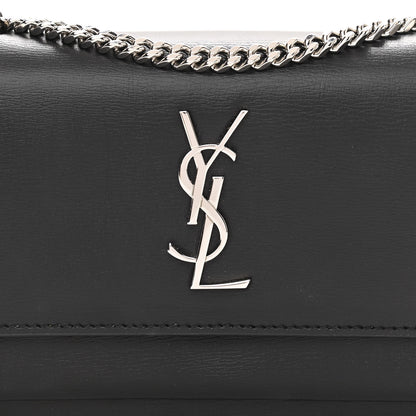 Saint Laurent Calfskin Monogram Sunset Chain Wallet Black 8 of 11