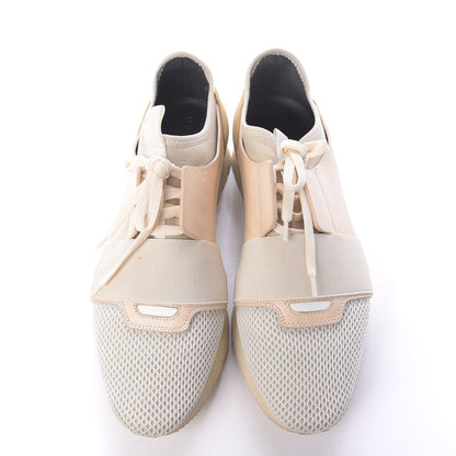 Balenciaga Calfskin Neoprene Mesh Womens Race Runner Sneakers 41 Beige Grey 6 of 10