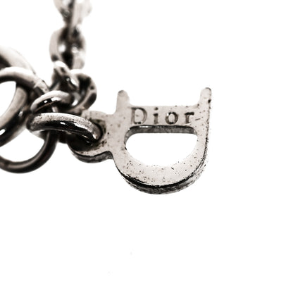 Christian Dior Palladium Logo Bracelet Black Silver 5 of 5