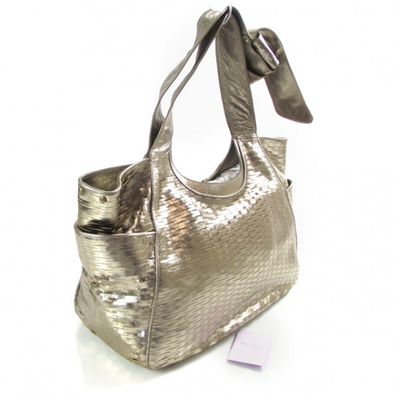 Jimmy Choo Slashed Leather Keeya Gold 3 of 9