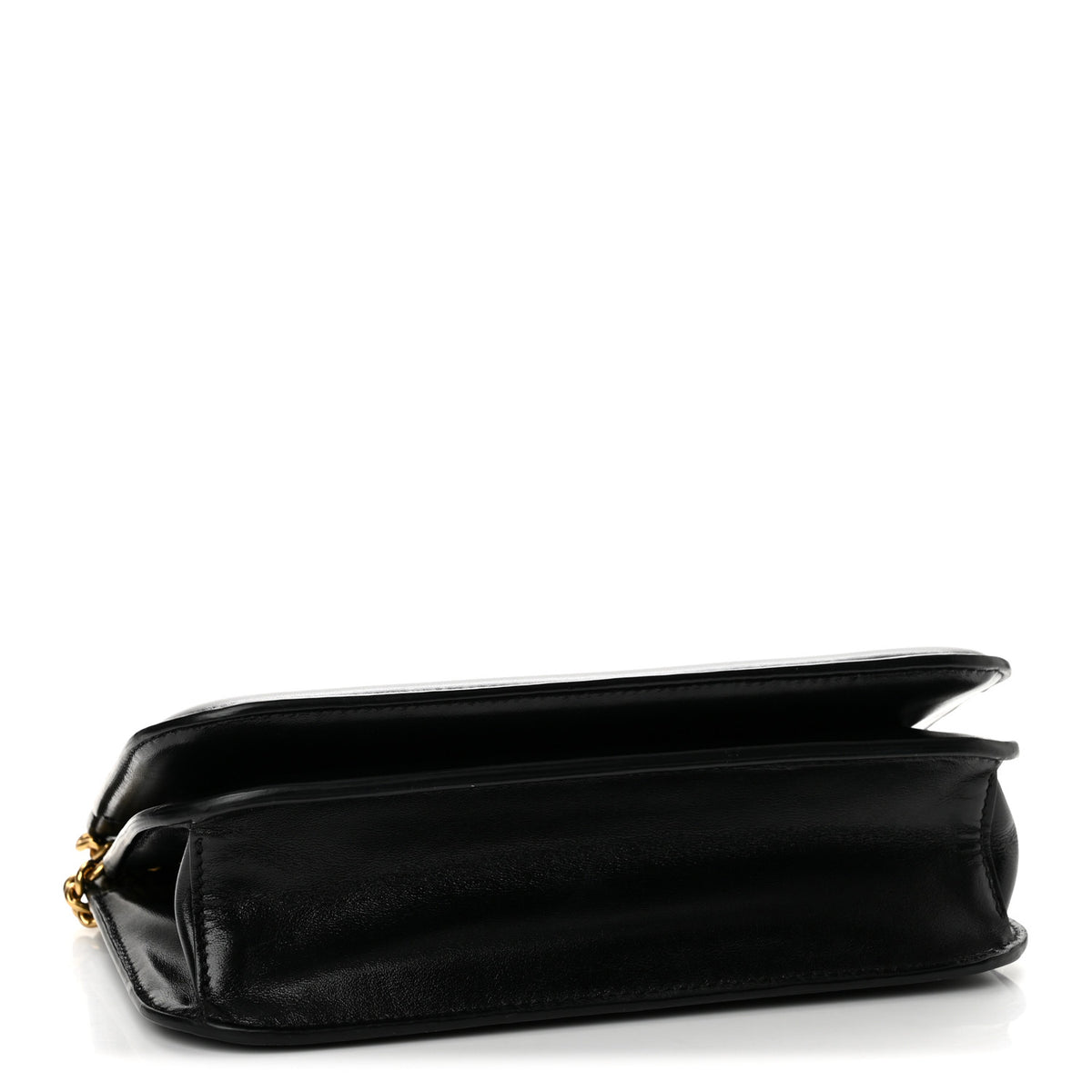 Vitello Glacier Karligraphy Pocket Shoulder Bag Black Gingerbread