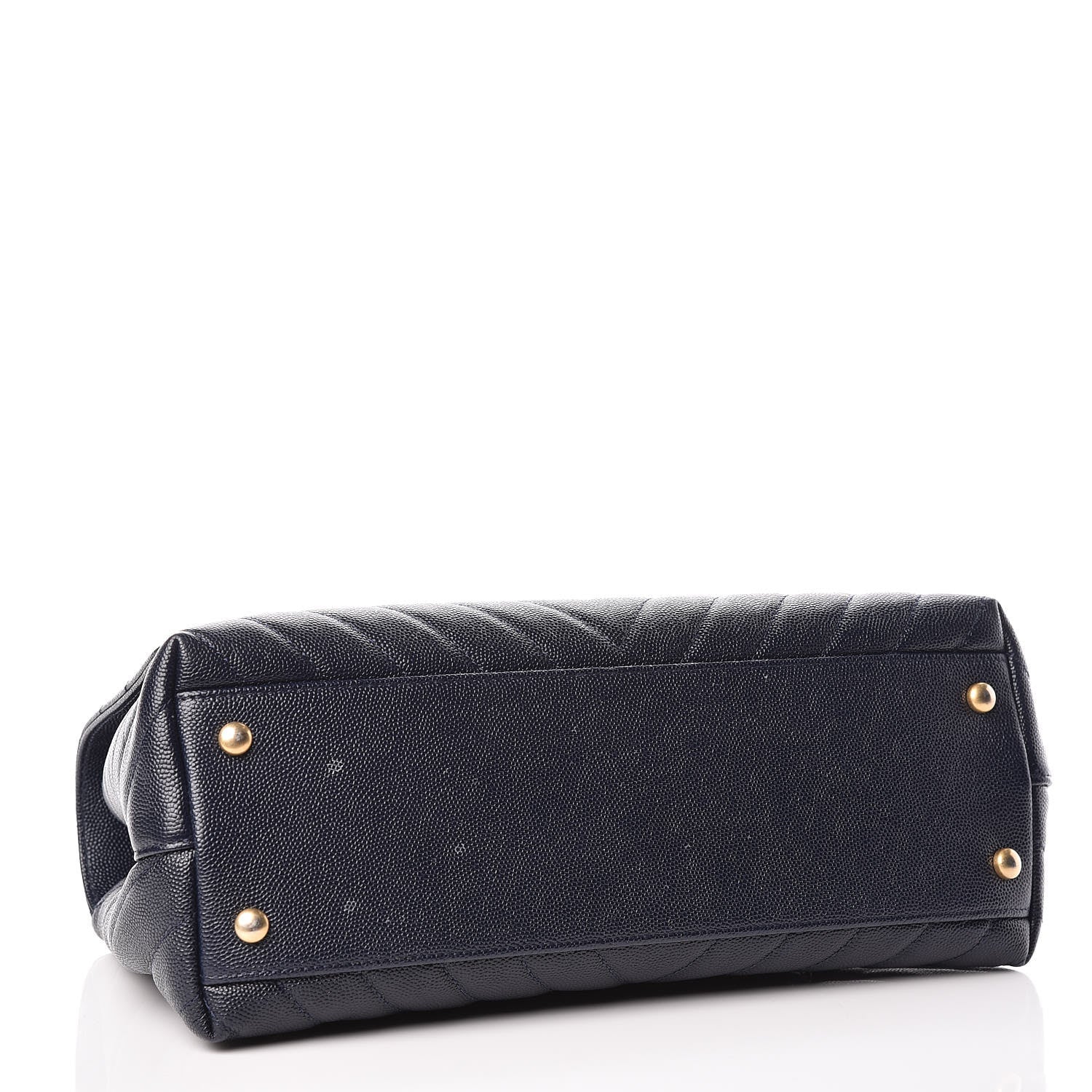 Chanel Caviar Chevron Quilted Small Coco Handle Flap Navy 5 of 12