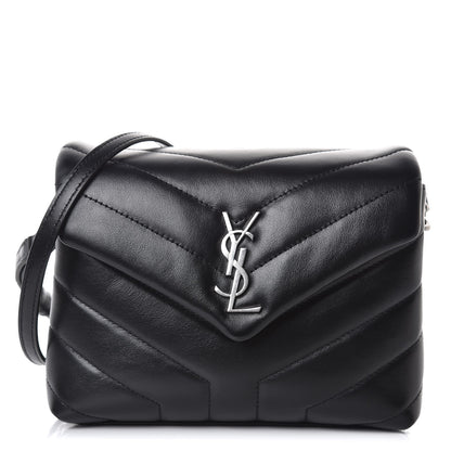 Saint Laurent Calfskin Y Quilted Monogram Toy Loulou Crossbody Bag Black 1 of 8