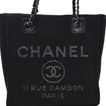 Chanel Lurex Boucle Mini Deauville Tote Black 9 of 10