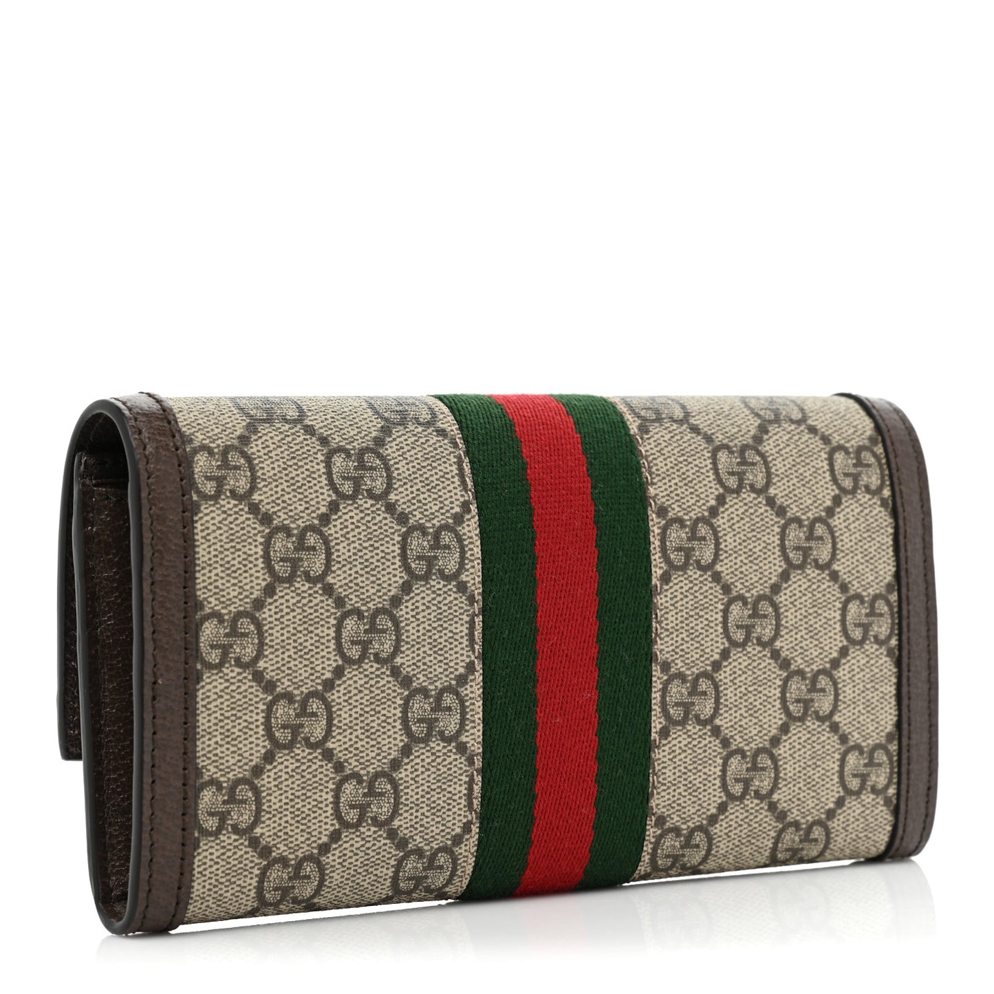 GG Supreme Monogram Web Ophidia Continental Wallet Brown