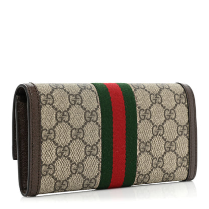 Gucci GG Supreme Monogram Web Ophidia Continental Wallet Brown 3 of 10