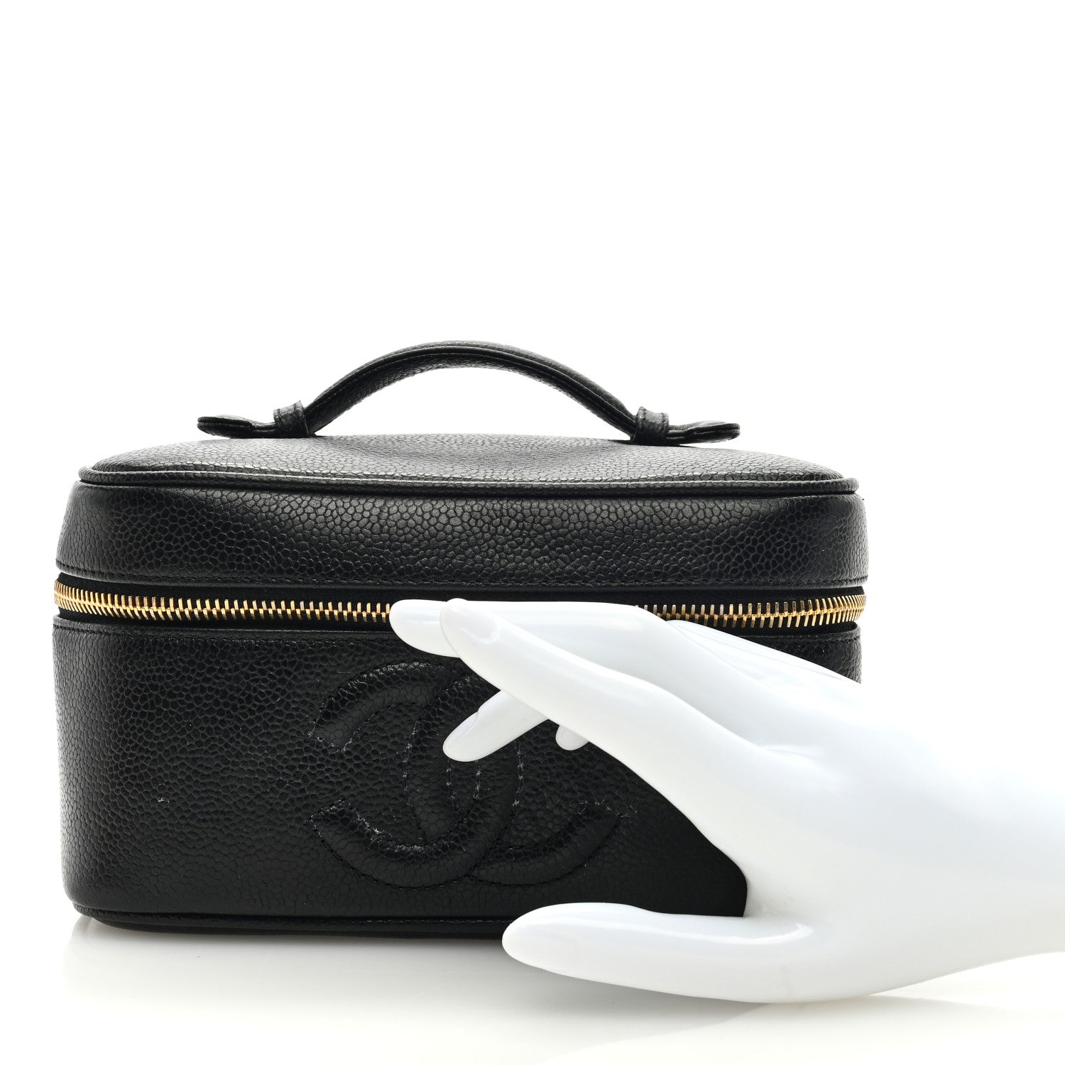 Chanel Caviar CC Vanity Cosmetic Case Black 2 of 8