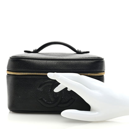 Chanel Caviar CC Vanity Cosmetic Case Black 2 of 8