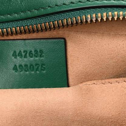 Gucci Calfskin Matelasse Small GG Marmont Chain Shoulder Bag Emerald Green 7 of 11