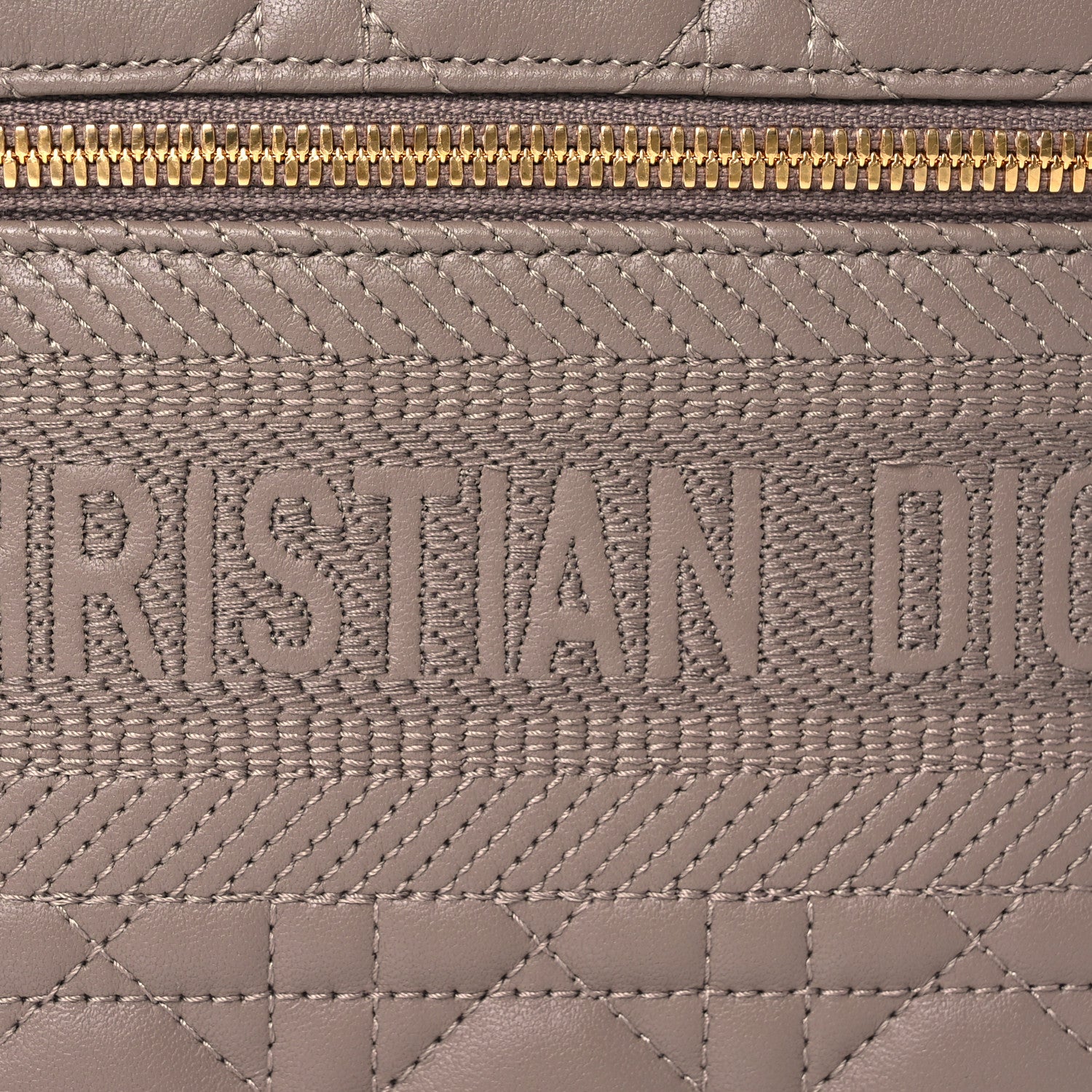 Christian Dior Lambskin Cannage Small Diortravel Vanity Case Warm Taupe 8 of 10