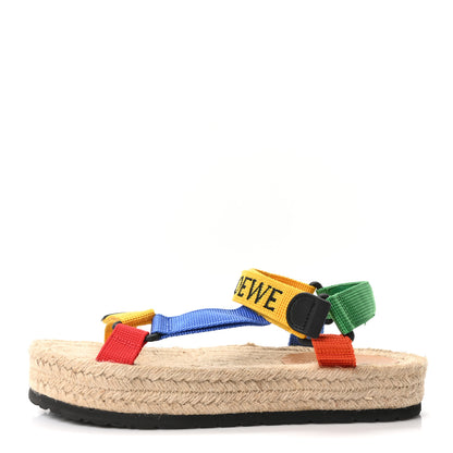 Loewe Raffia Paula's Ibiza Strappy Espadrille Sandals 40 Multicolor 1 of 9