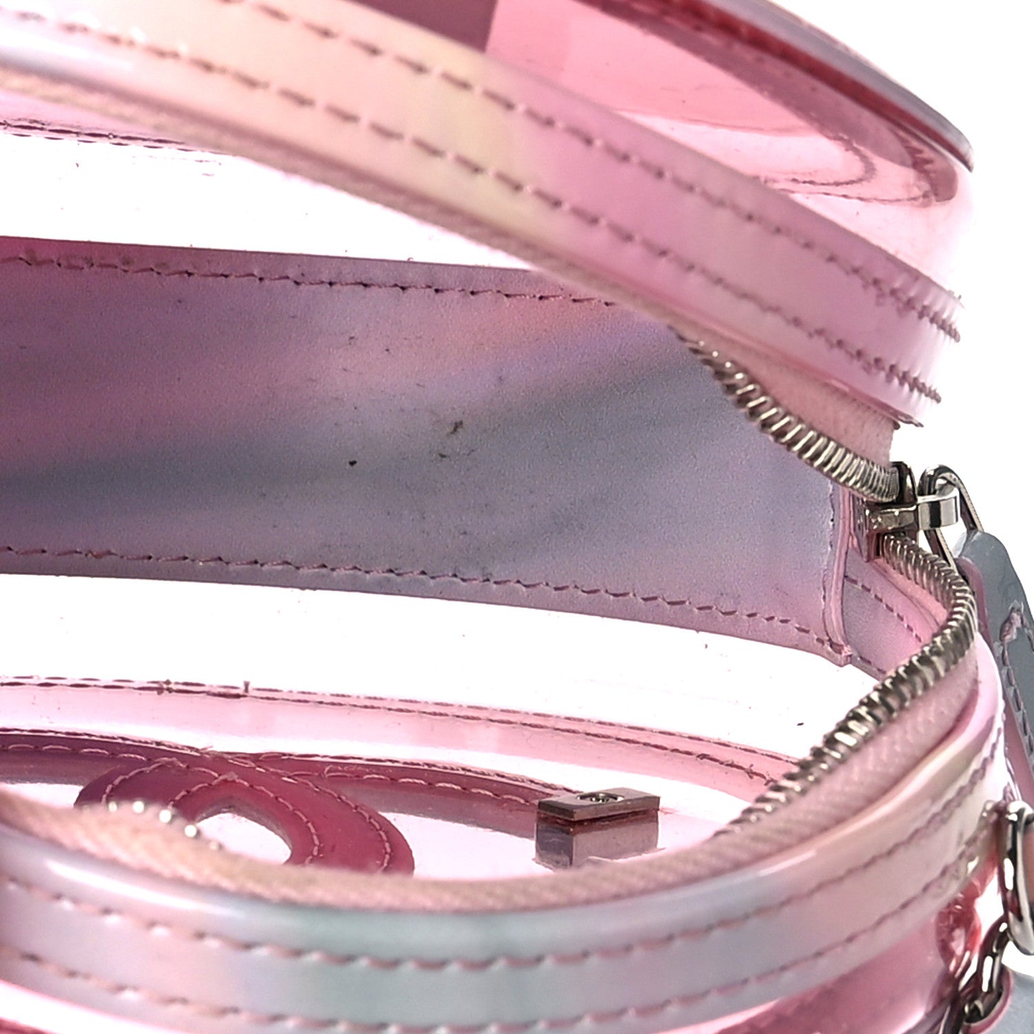 Chanel PVC Lambskin Filigree Round Clutch With Chain Pink 4 of 8
