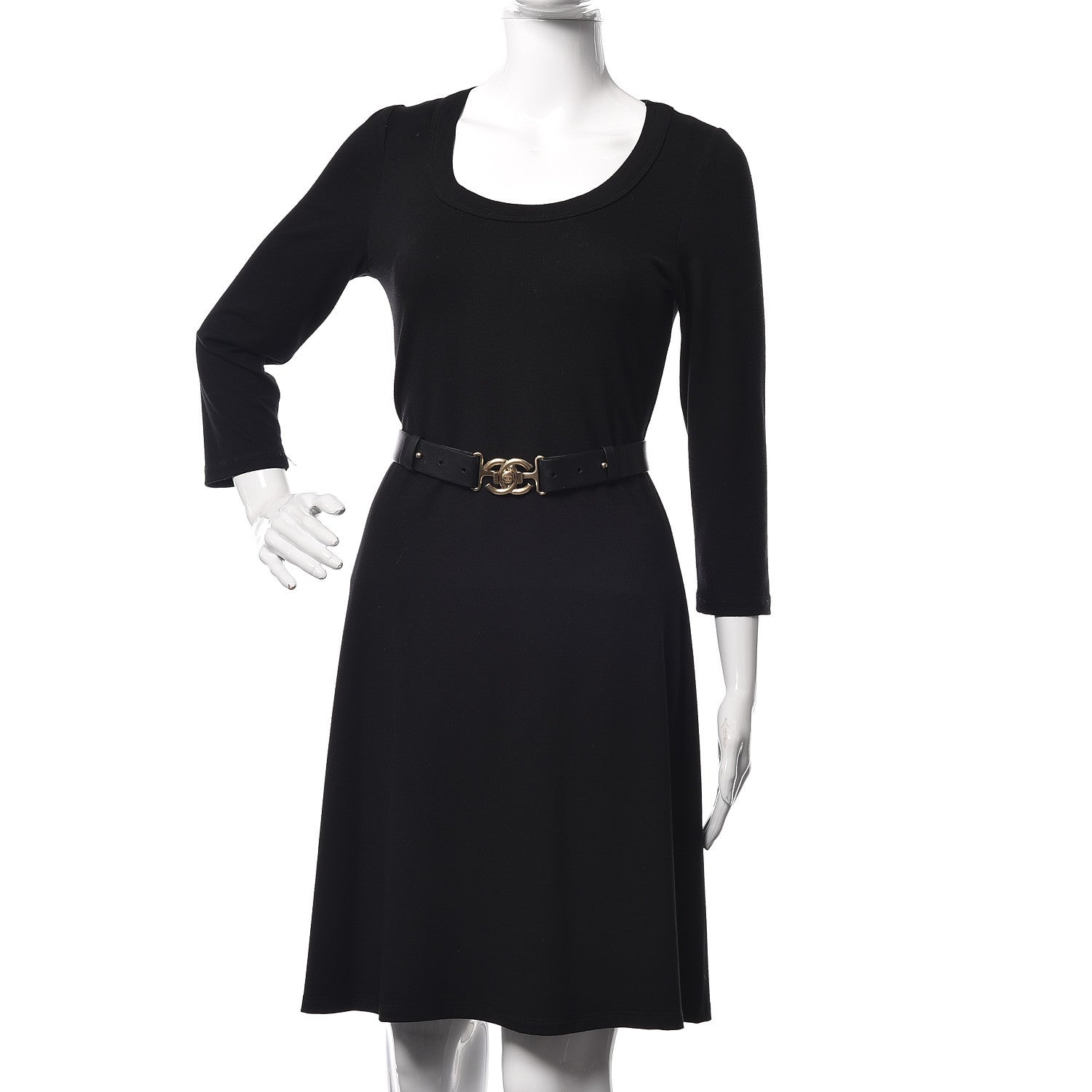 Chanel Calfskin CC Belt 95 38 Black 2 of 7