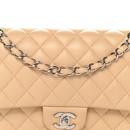 Chanel Lambskin Quilted Medium Double Flap Beige 8 of 11