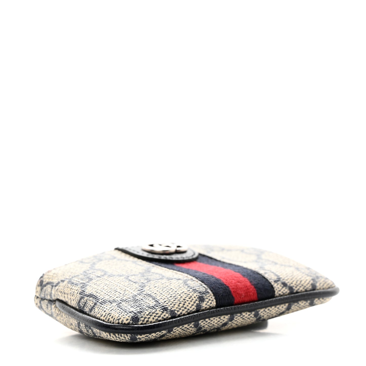 GG Supreme Monogram Web Ophidia Key Case Beige Blue