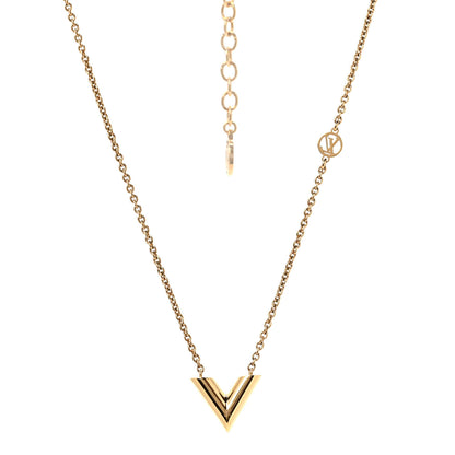 Louis Vuitton Essential V Necklace Gold 1 of 7