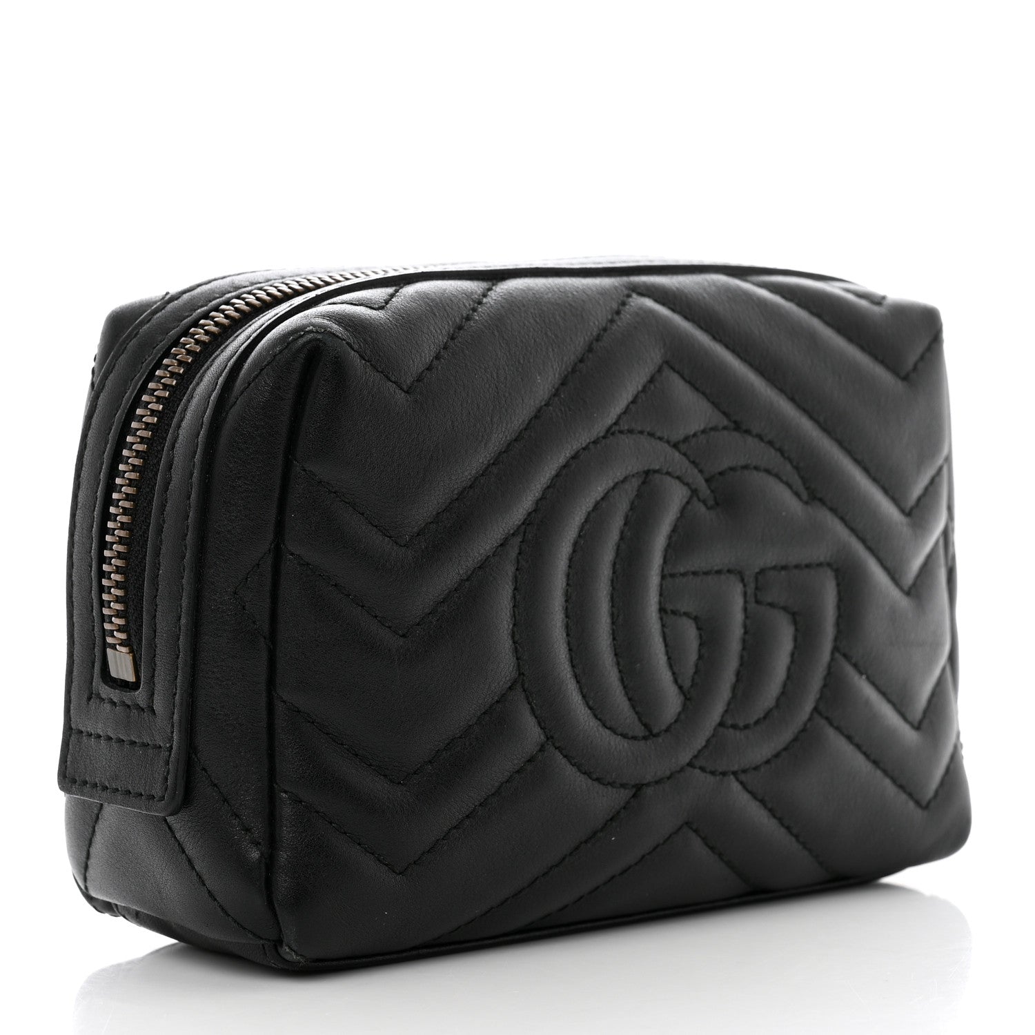 Gucci Calfskin Matelasse GG Marmont Cosmetic Case Black 3 of 7