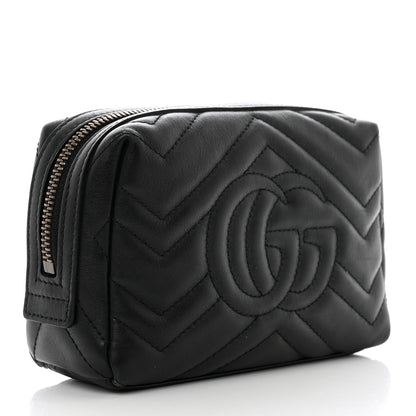 Gucci Calfskin Matelasse GG Marmont Cosmetic Case Black 3 of 7