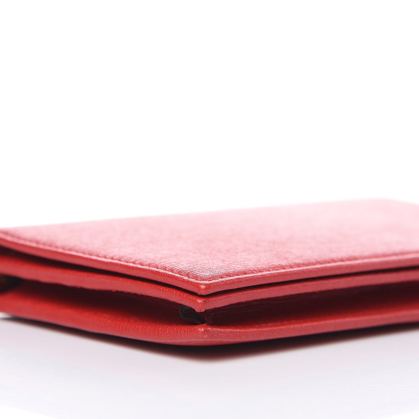 Textured Calfskin Medium Betty Chain Wallet Tabasco Red