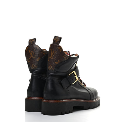 Louis Vuitton Calfskin Territory Ranger Combat Boots 37 Black 4 of 9