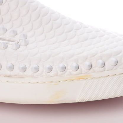 Christian Louboutin Nappa Scallop Embossed Spikes Roller Boat Flat 39 White 14 of 18