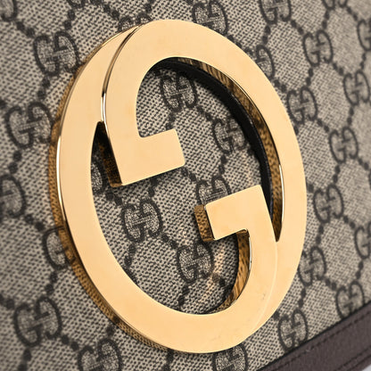 Gucci GG Supreme Monogram Textured Dollar Calfskin Blondie Chain Shoulder Flap Bag Beige Ebony New Acero 12 of 14