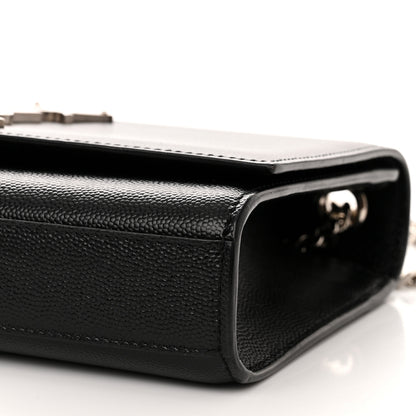 Saint Laurent Grain De Poudre Small Monogram Kate Satchel Black 10 of 13