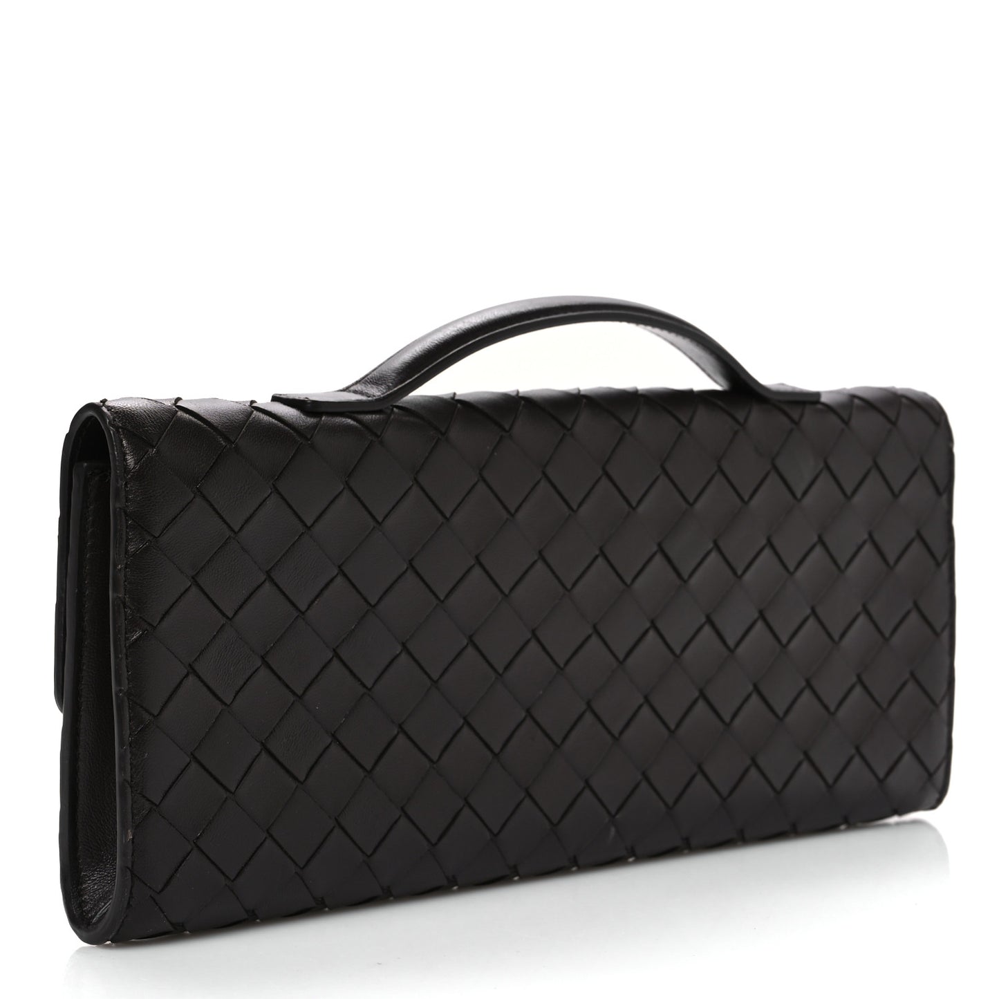 Nappa Intrecciato Long Andiamo Top Handle Clutch Fondant