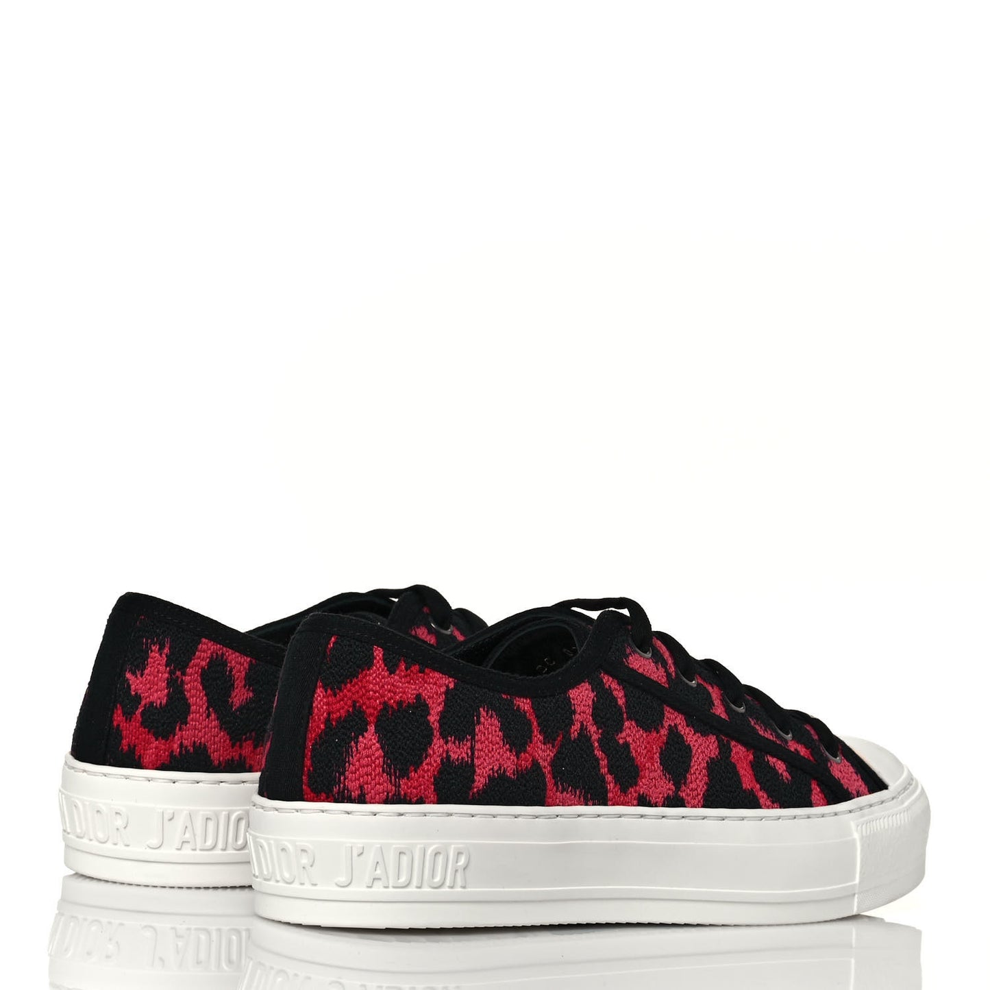 Cotton Mizza Embroidered Walk'N'Dior Low Top Sneakers 36.5 Framboise