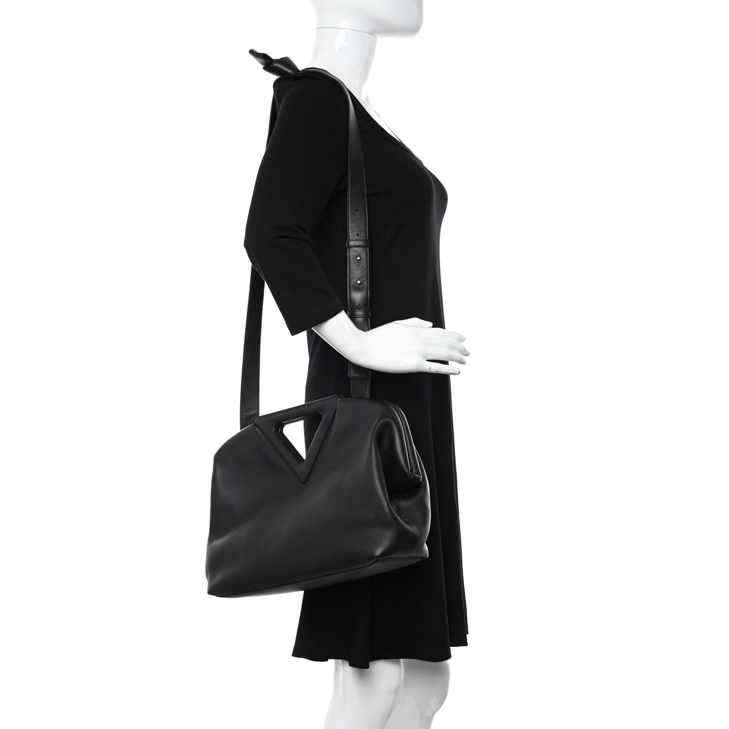 Bottega Veneta Calfskin Large The Point Triangle Bag Black 2 of 11