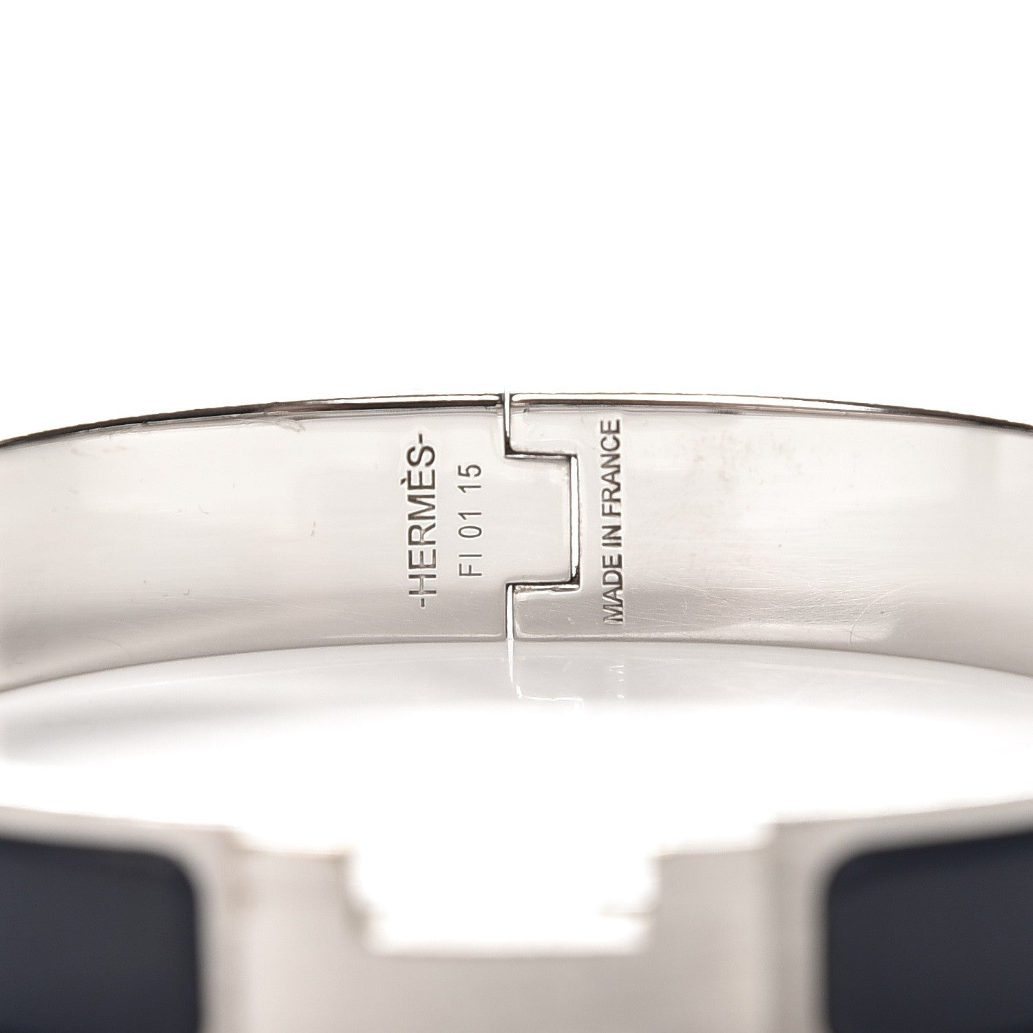 Hermes Matte Enamel Narrow Clic Clac HH Bracelet GM Bleu Nuit 3 of 6