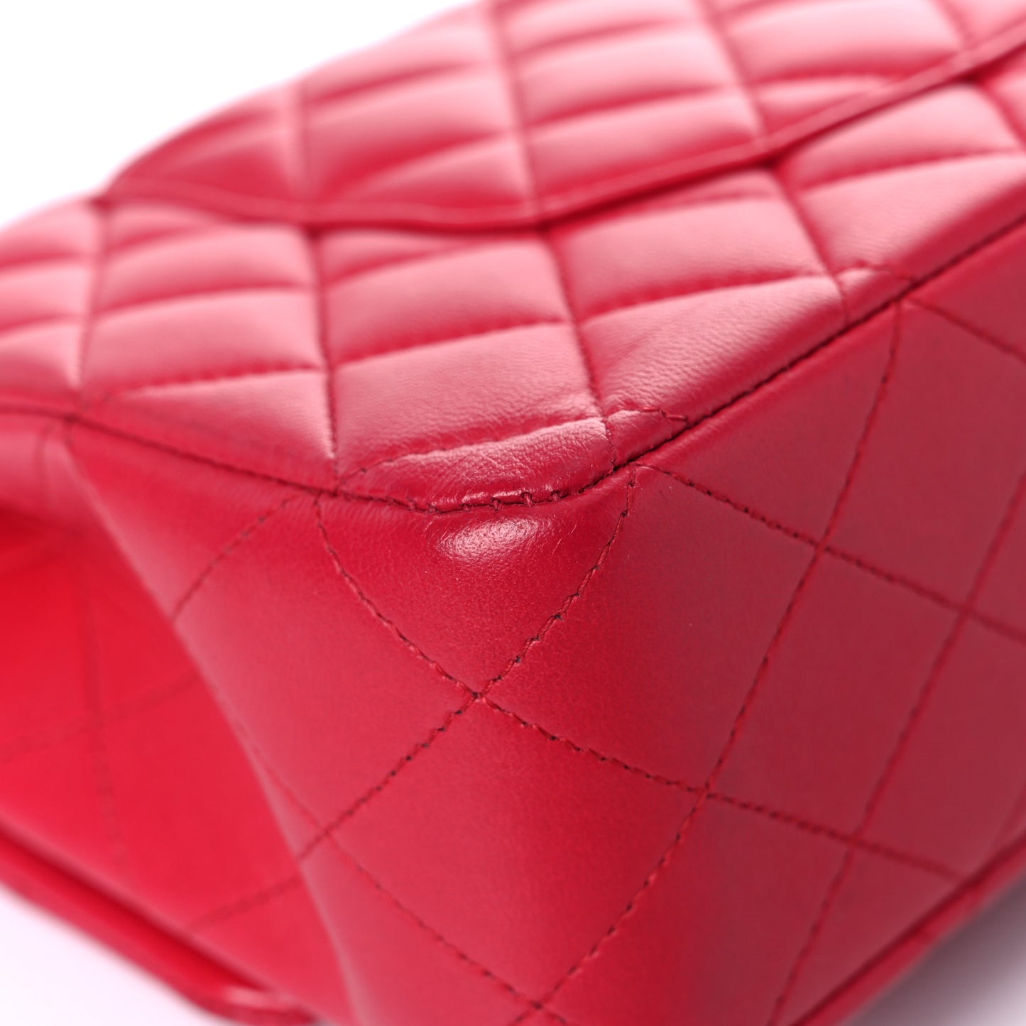 Lambskin Quilted Medium Double Flap Dark Pink